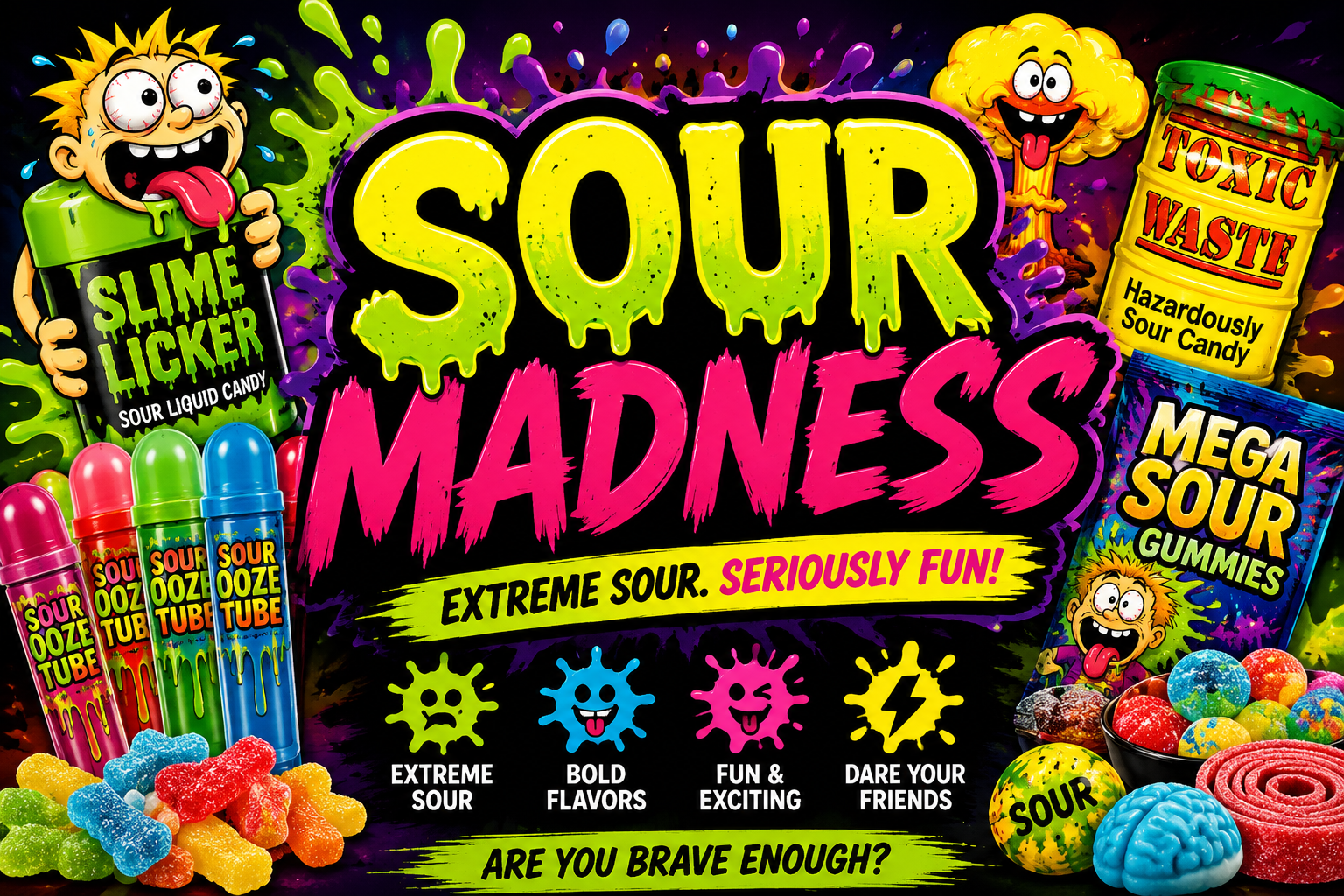 🤪 Sour Madness The ultimate collection of mouth-watering sour treats.