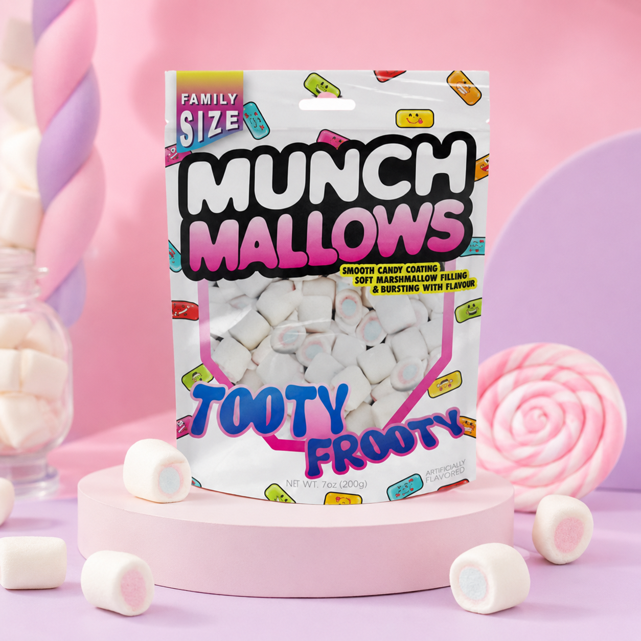 Viral Munch Mallows - Marshmallow Candy - Tooty Frooty