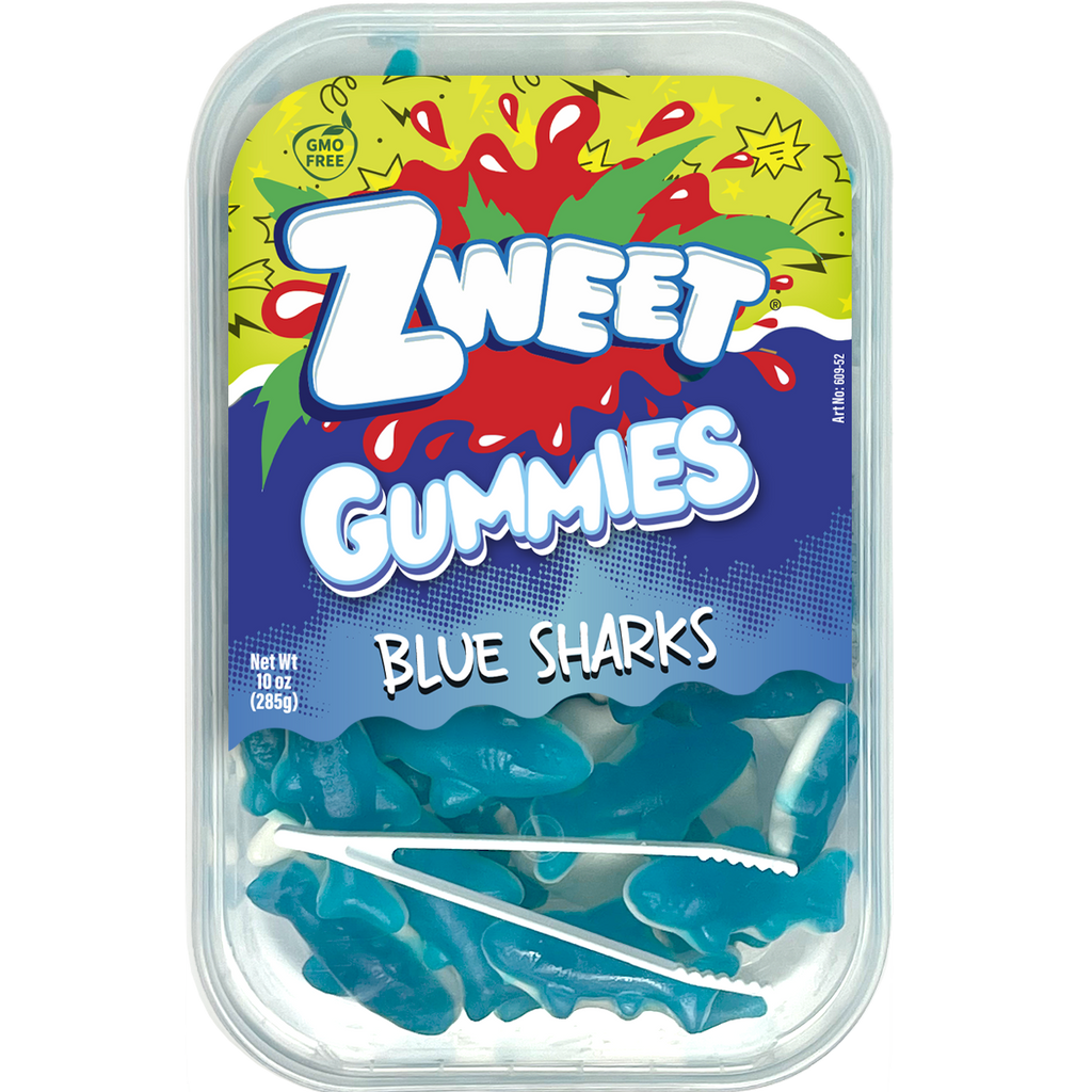 Gummy Blue Sharks | Zweet | With Tongs for Sharing