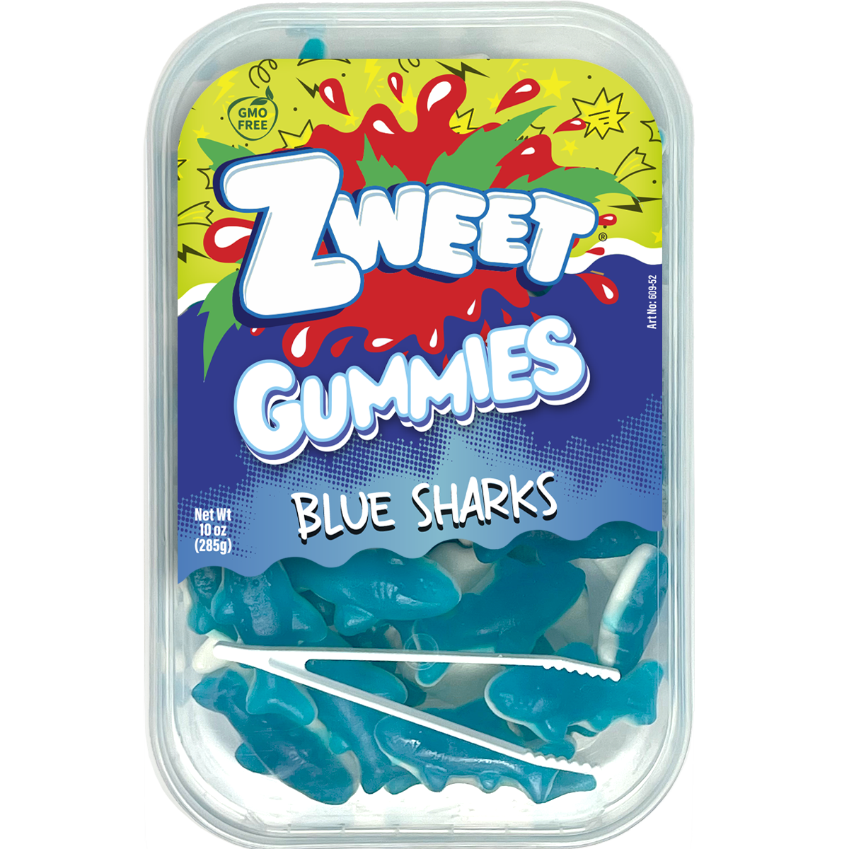 Gummy Blue Sharks | Zweet | With Tongs for Sharing
