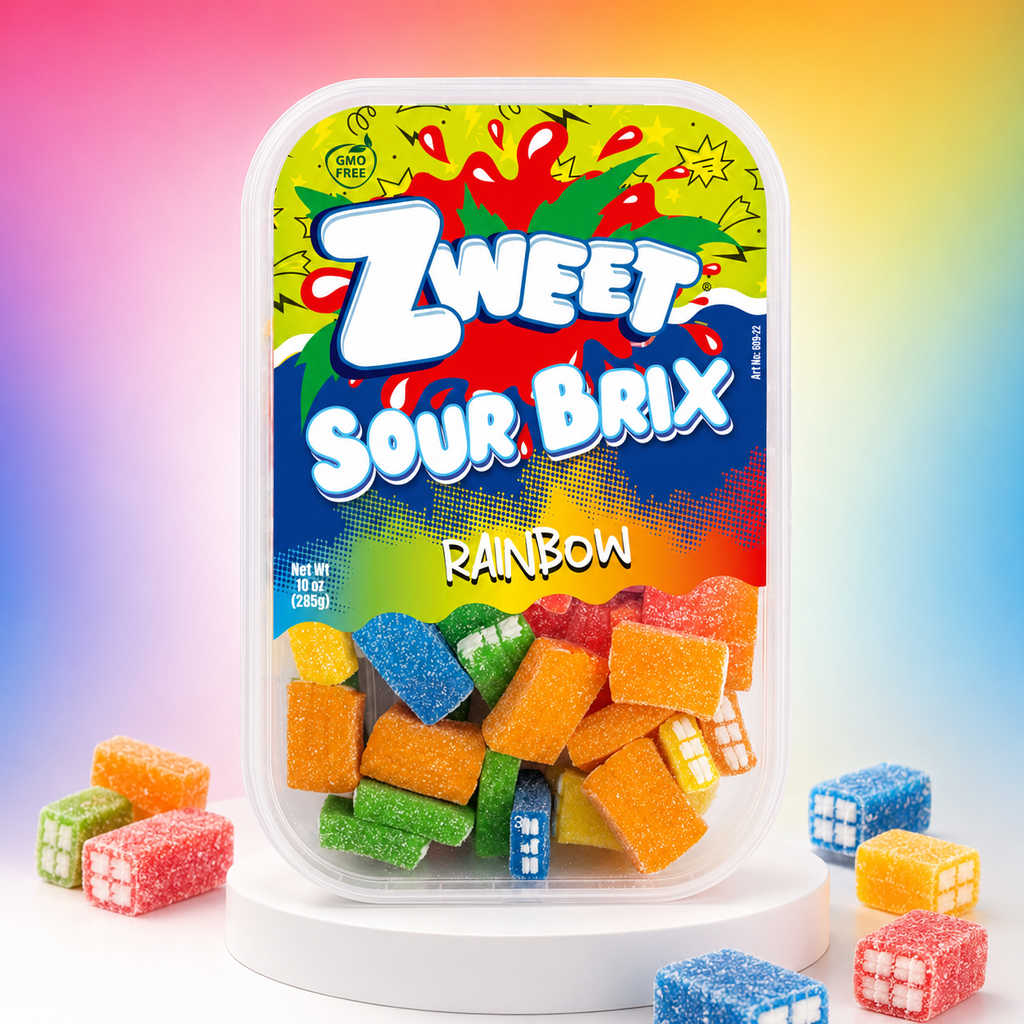 Sour Rainbow Brix | Zweet | With Tongs for Sharing