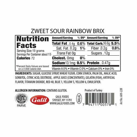 Sour Rainbow Brix | Zweet | With Tongs for Sharing