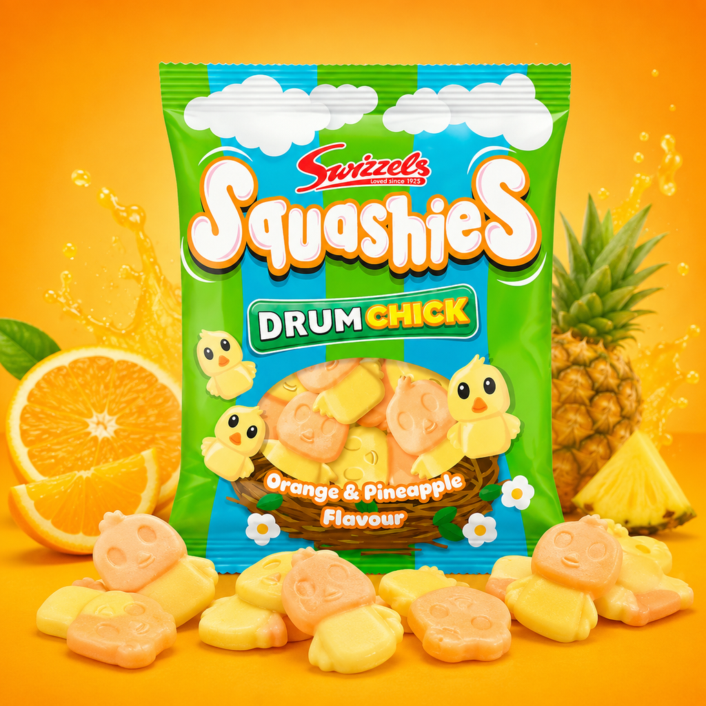 Swizzels Squashie Drum Chick Limited Edition Orange Pineapple