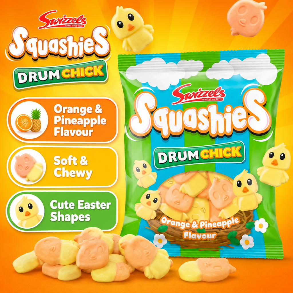 Swizzels Squashie Drum Chick Limited Edition Orange Pineapple