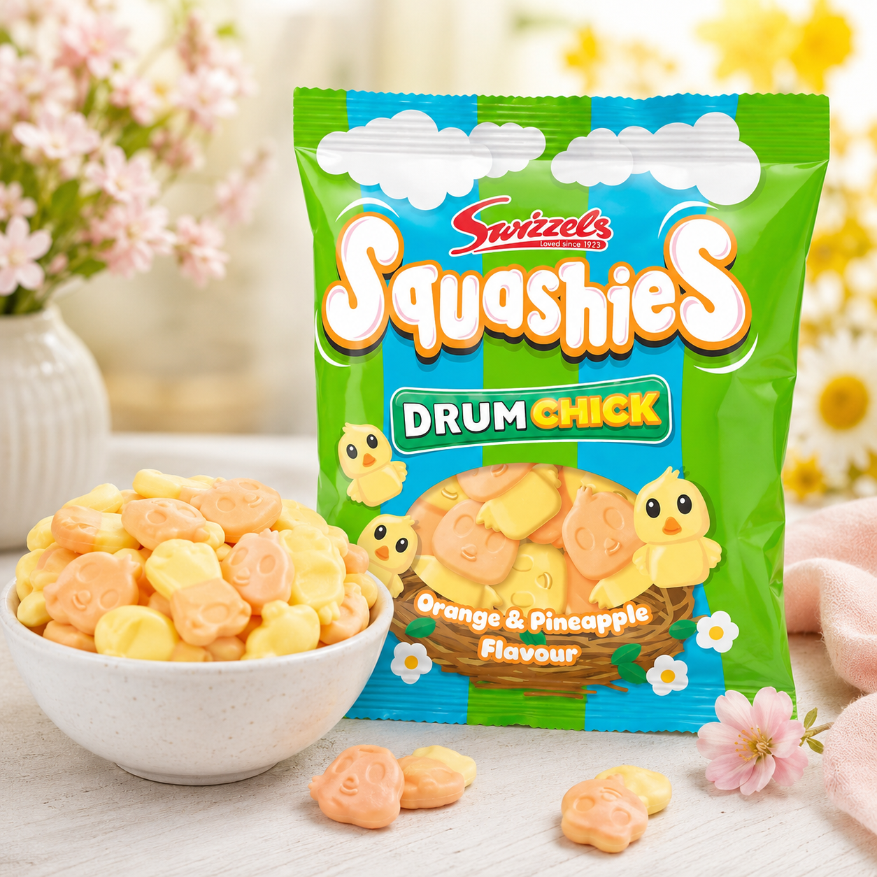 Swizzels Squashie Drum Chick Limited Edition Orange Pineapple