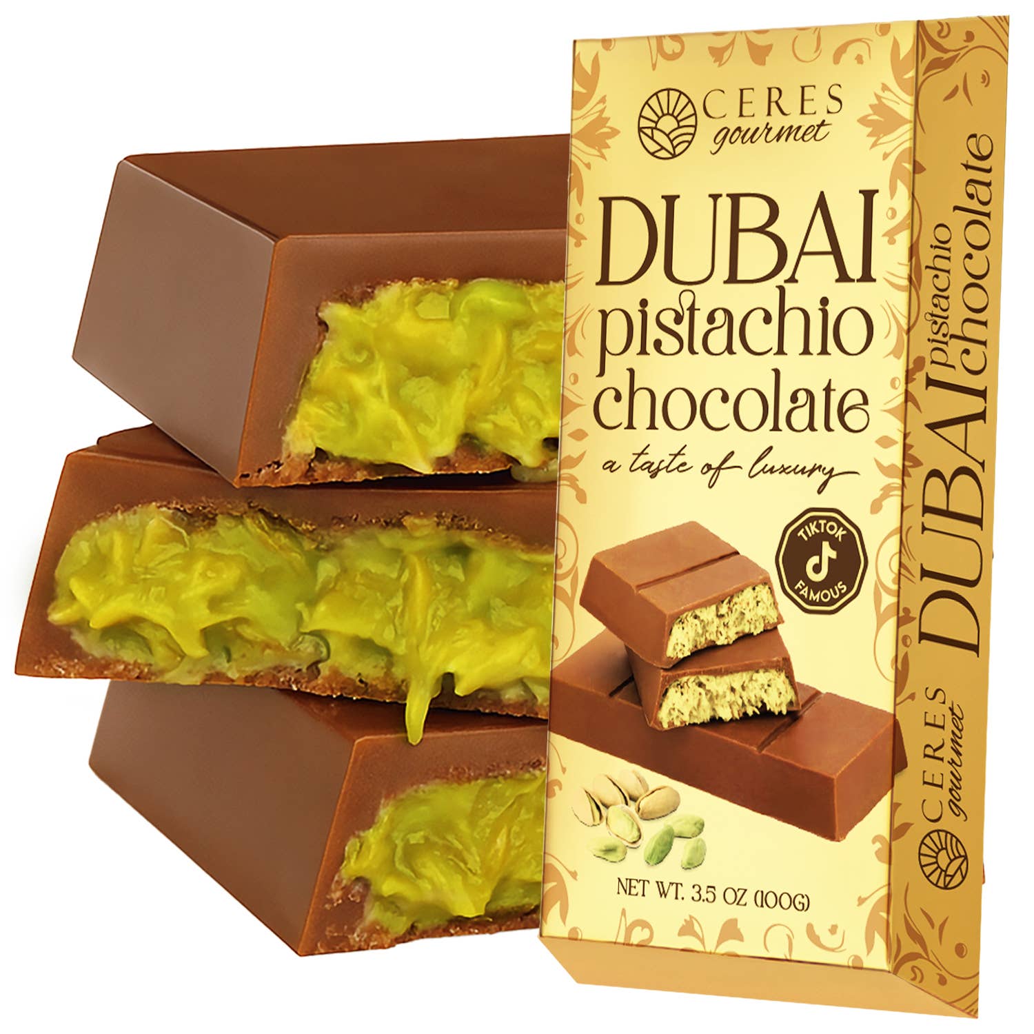 Milk Dubai Chocolate Bar Pistachio & Gift-Ready Pack 3.5 oz