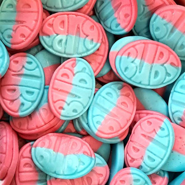 BUBS Godis: Sour Raspberry & Blueberry Goody Ovals