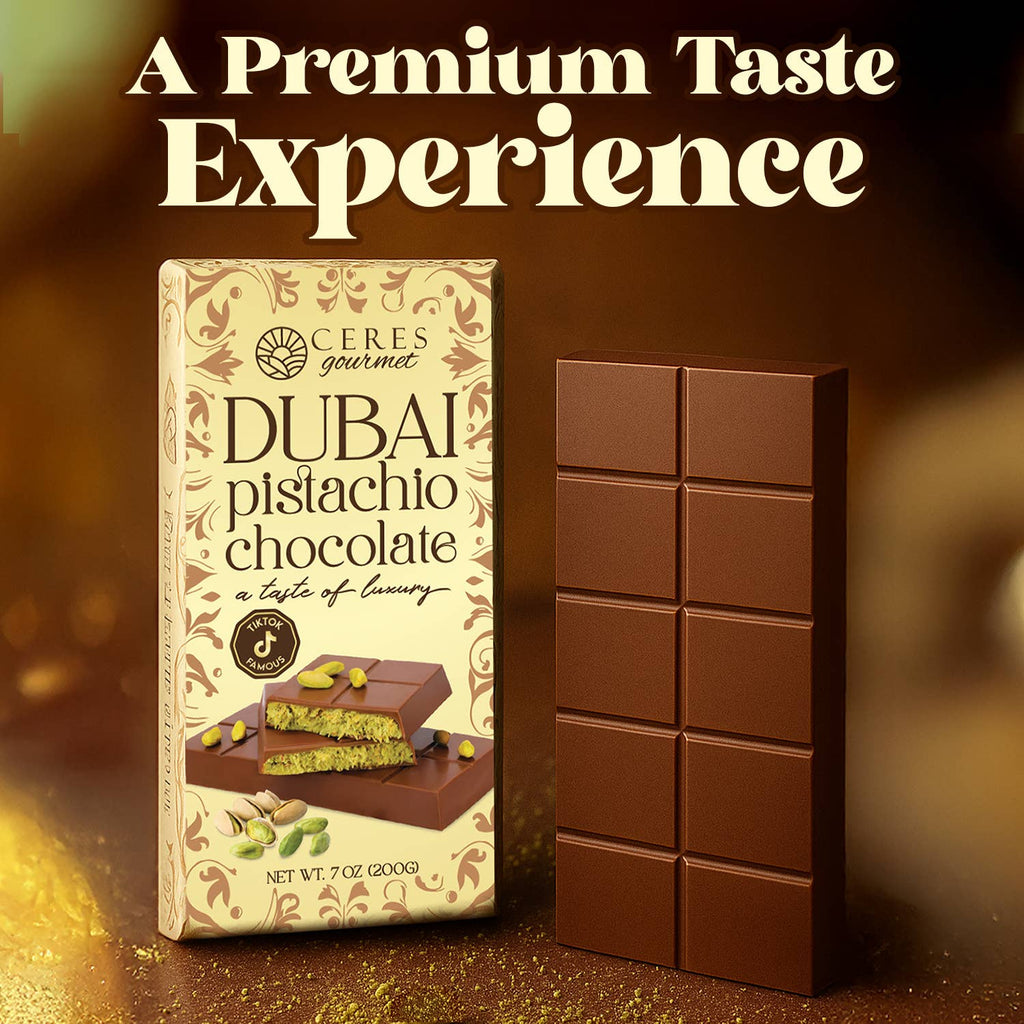 Dubai Chocolate Pistachio Bar 7 oz  - Gift-Ready Package