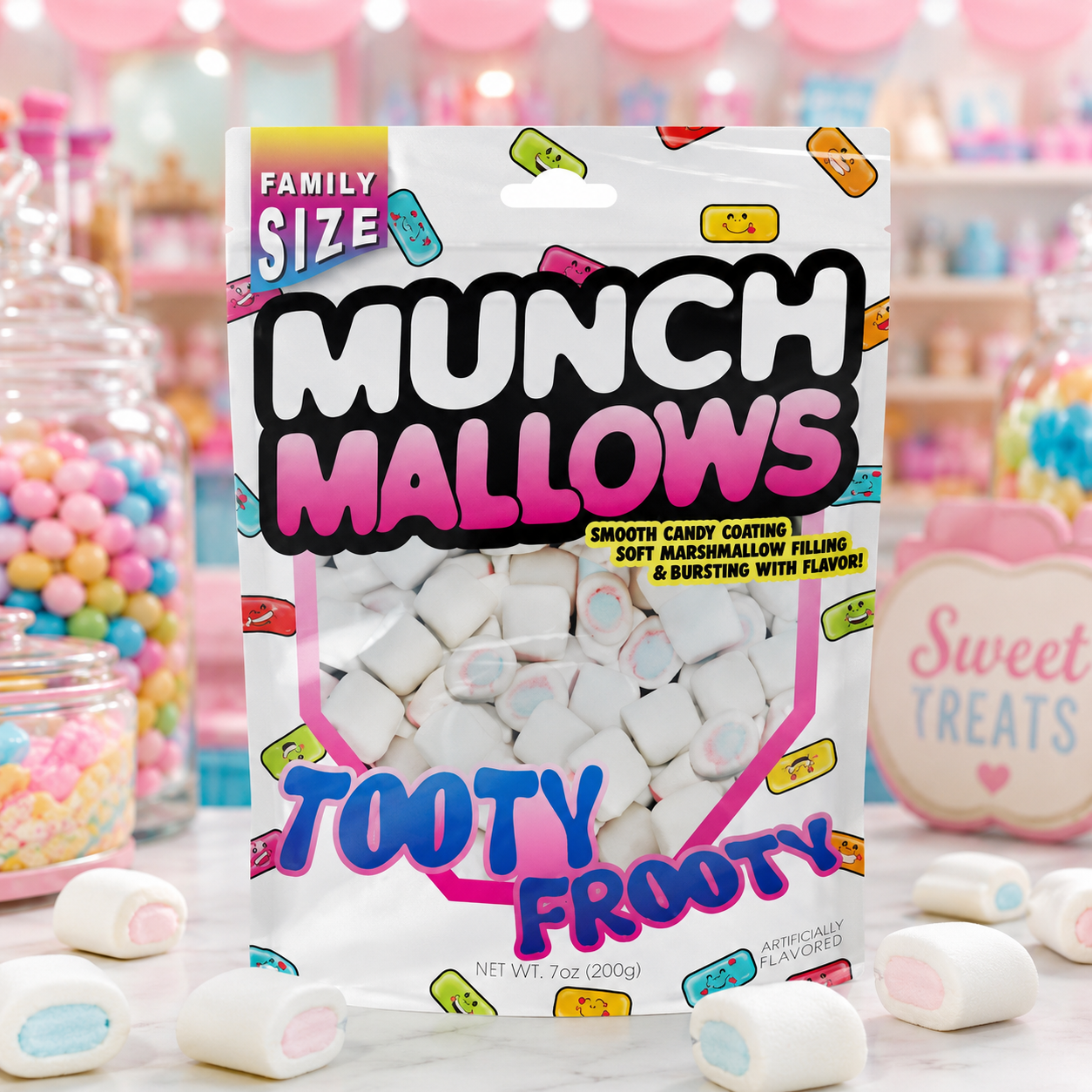 Viral Munch Mallows - Marshmallow Candy - Tooty Frooty