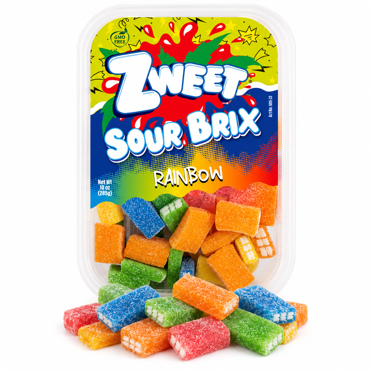 Sour Rainbow Brix | Zweet | With Tongs for Sharing