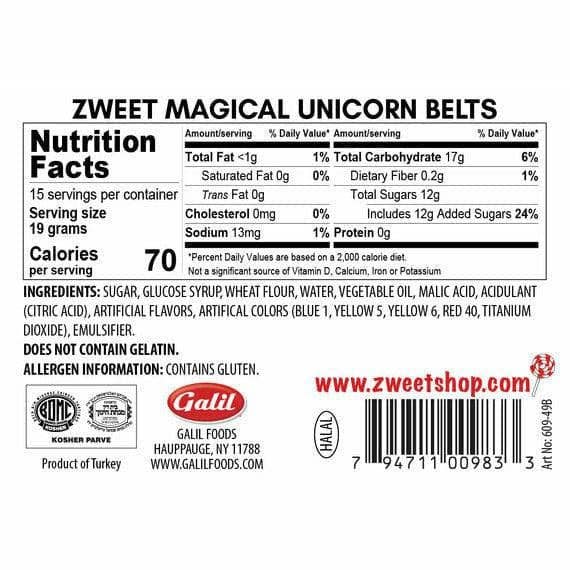 Unicorn Kiss Sour Belts | Zweet | With Tongs for Sharing