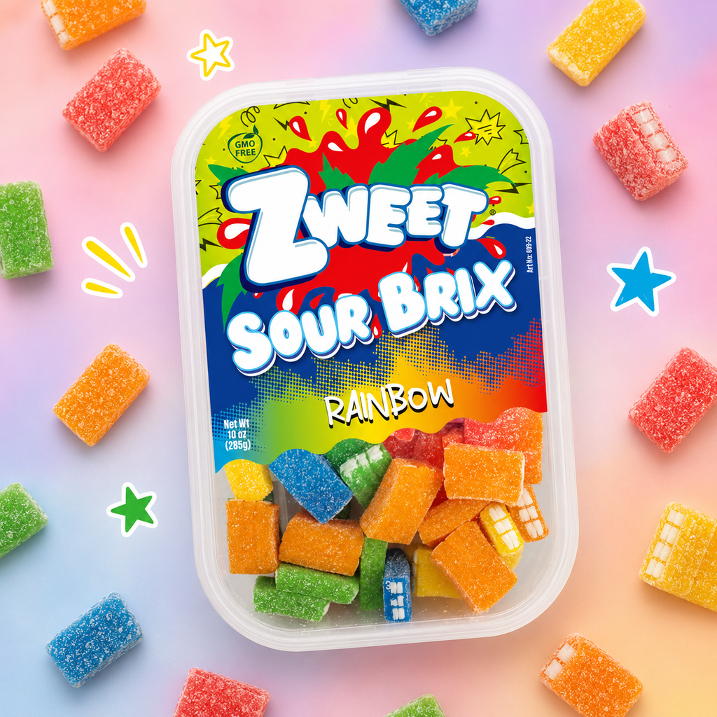 Sour Rainbow Brix | Zweet | With Tongs for Sharing