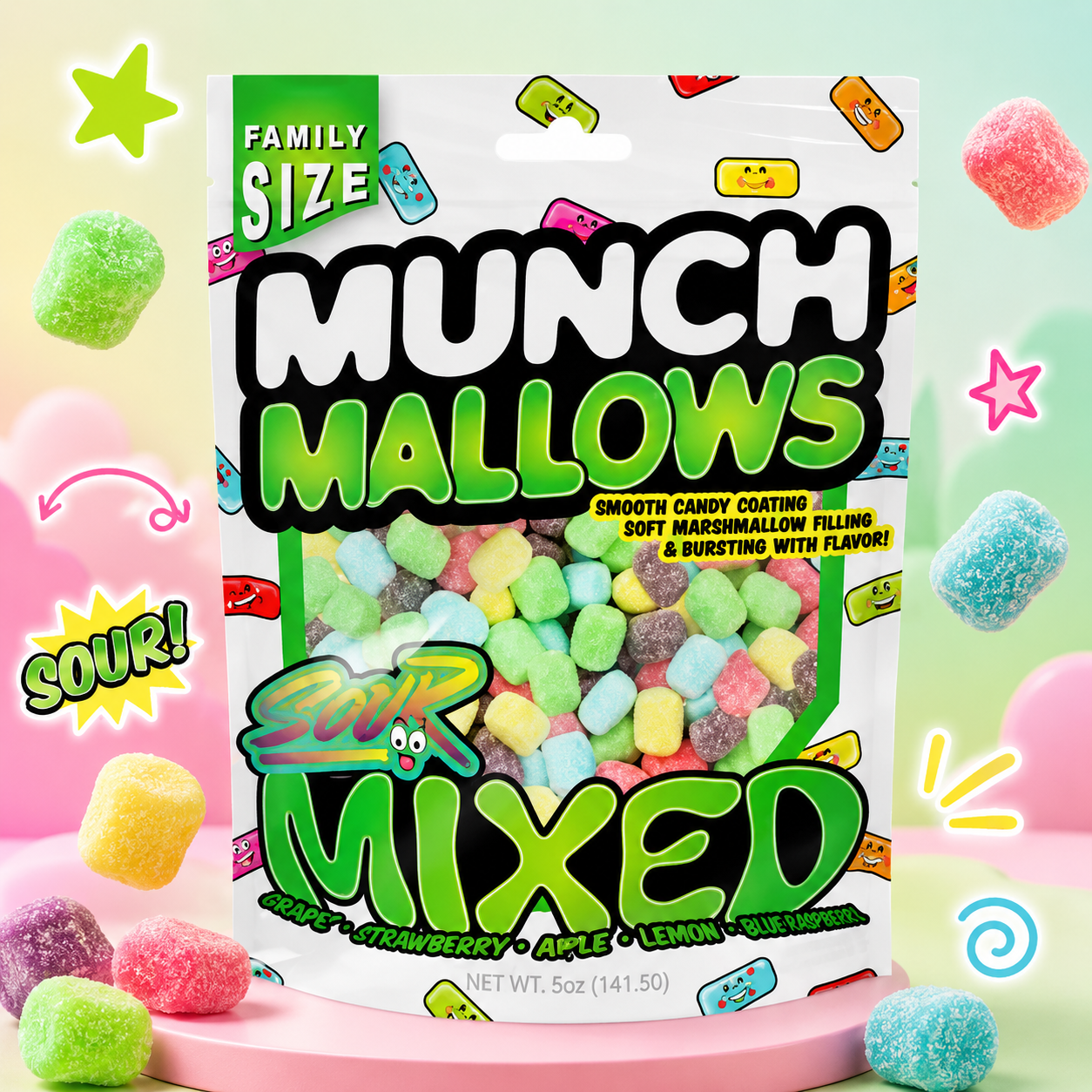 Viral Munch Mallows - Marshmallow Candy - Sour Mixed