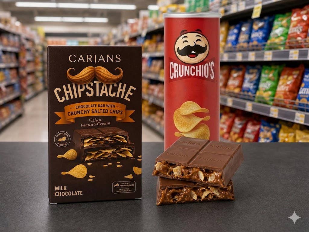 Chipstache Pringles Chips Chocolate Bar