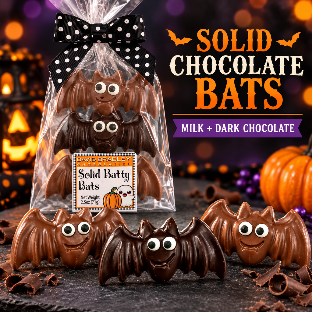 3-Piece Milk & Dark Chocolate Halloween Candy Set Solid Batty Bats