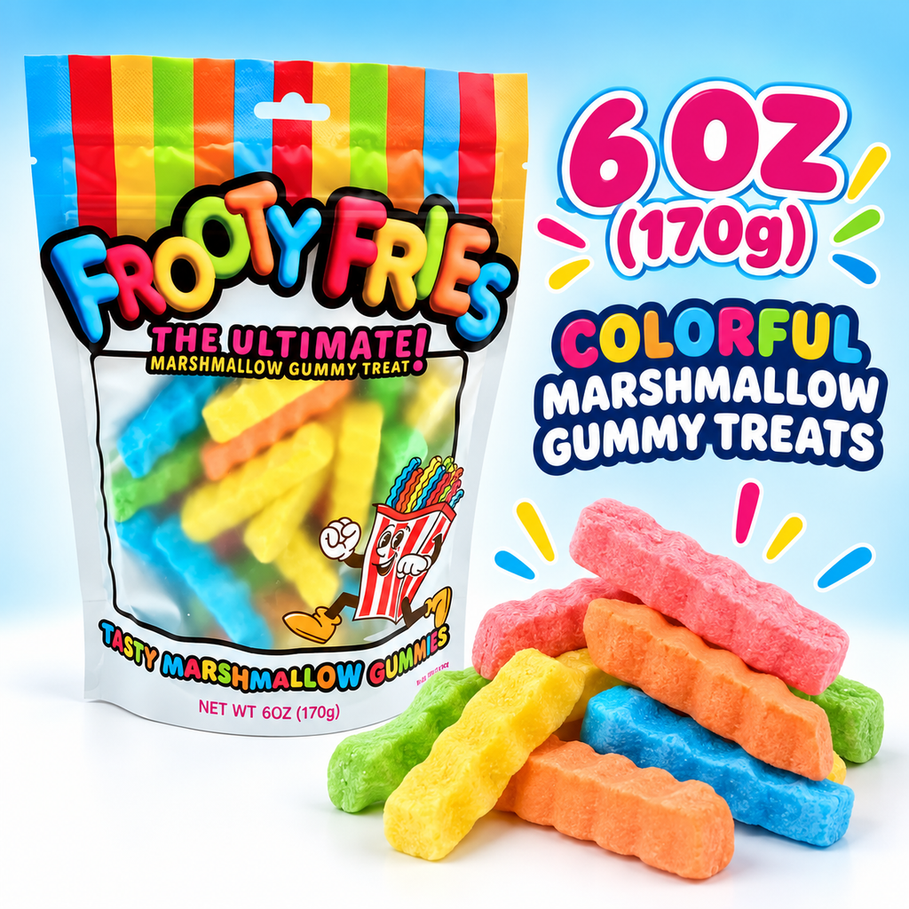 Frooty Fries Marshmallow Gummy Candy – Colorful Fry-Shaped Treats