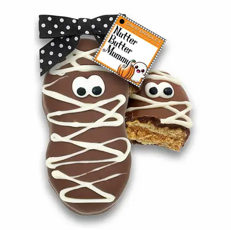 Nutter Butter Mummy Chocolate-Covered Cookie – Choose White or Milk Chocolate – Halloween Treat