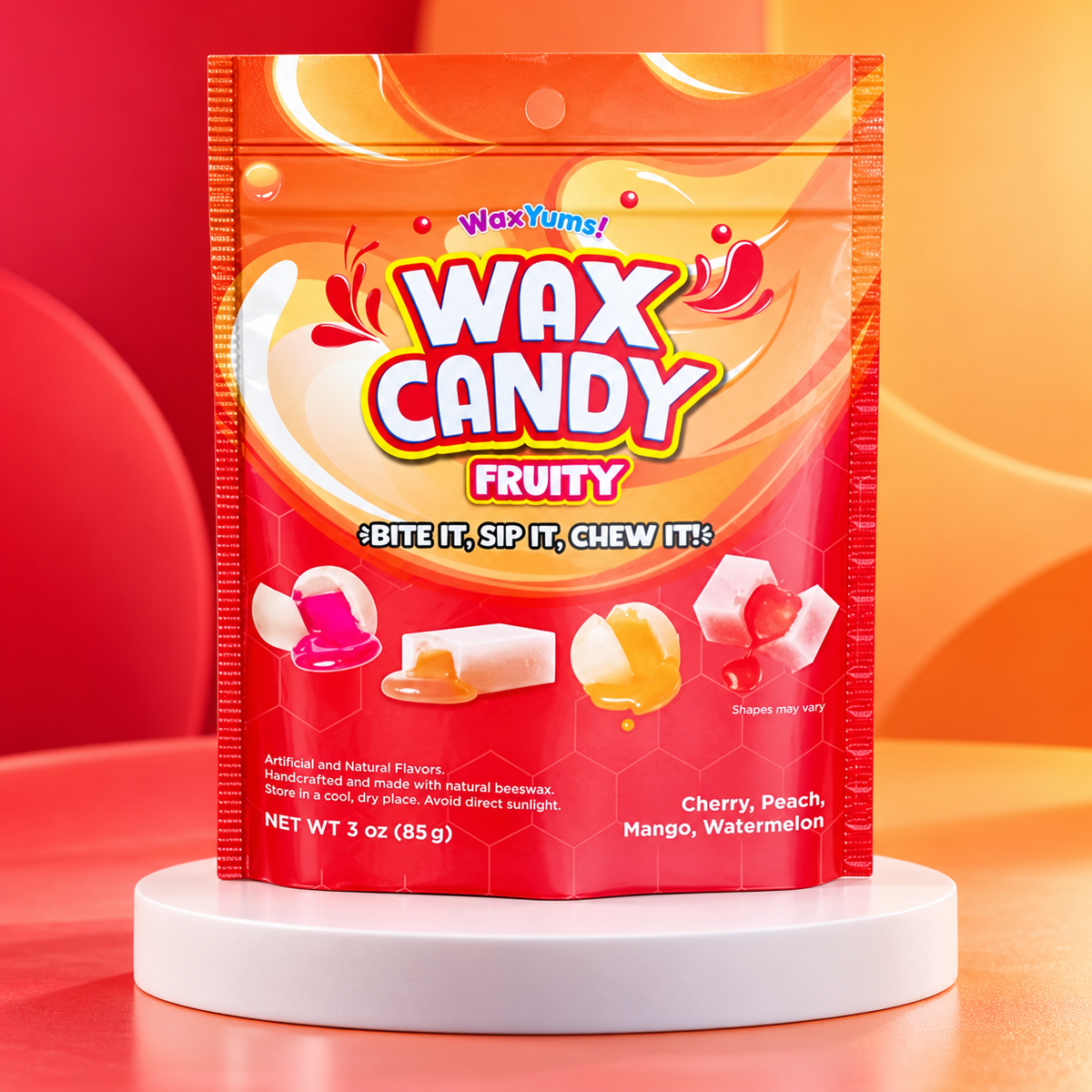 WaxYums! Chewy Gushing Fruity Wax Candy Bag