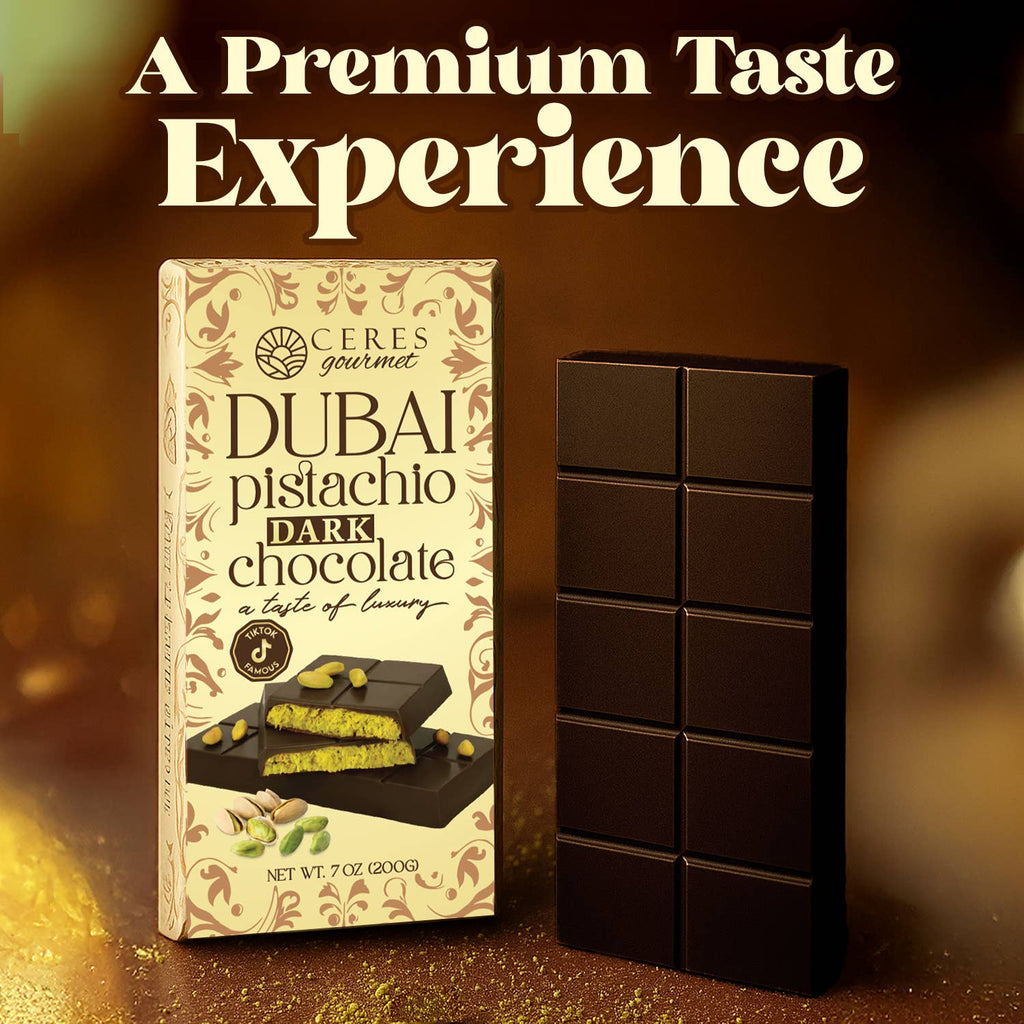 Dark Dubai Chocolate Pistachio Bar & Gift-Ready Pack 7 oz