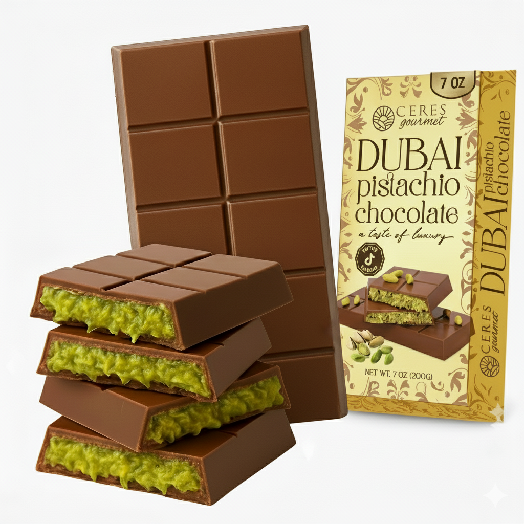 Dubai Chocolate Pistachio Bar 7 oz  - Gift-Ready Package