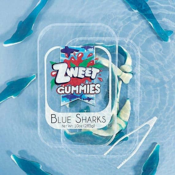 Gummy Blue Sharks | Zweet | With Tongs for Sharing