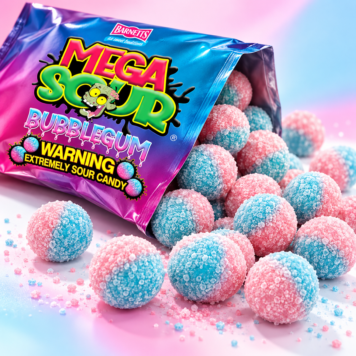 Mega Sour Bubblegum Hard Candy