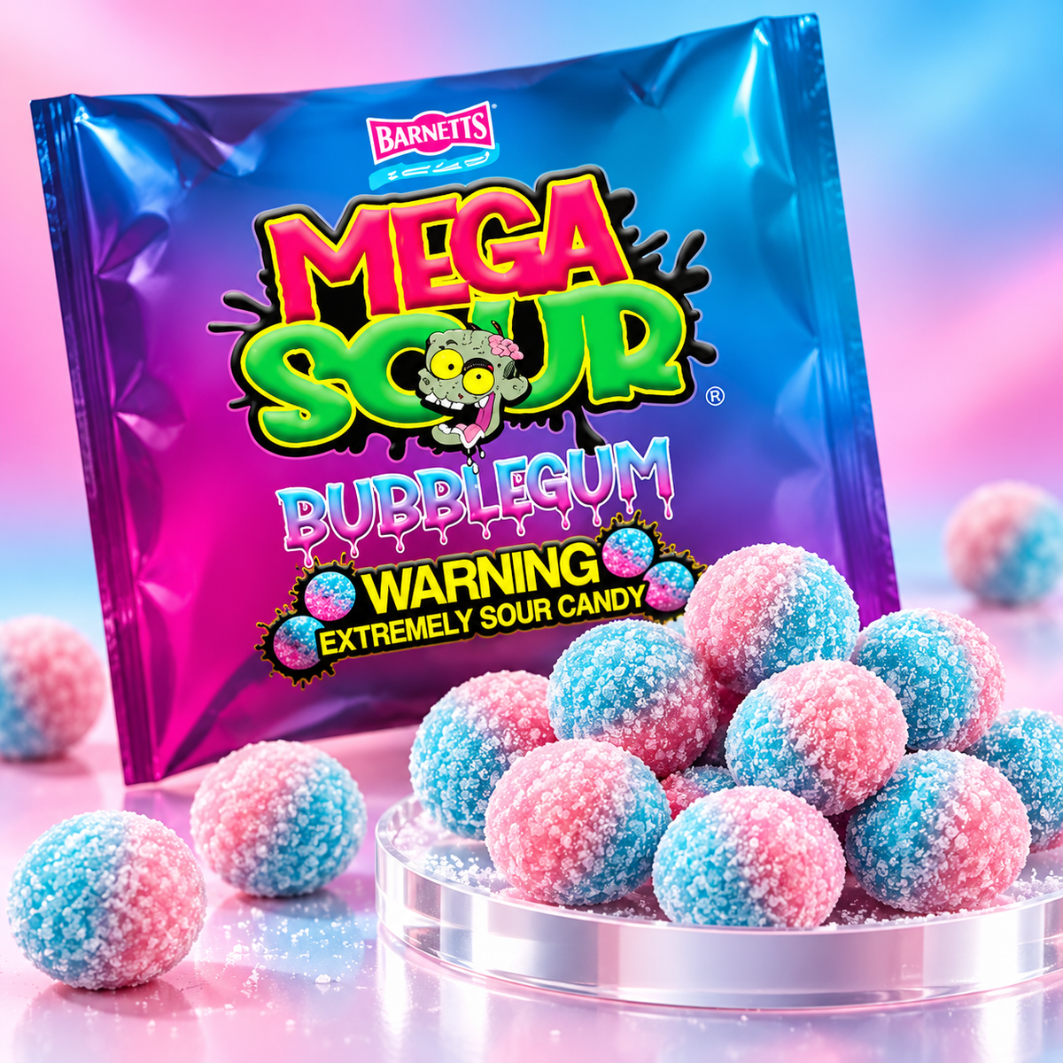 Mega Sour Bubblegum Hard Candy
