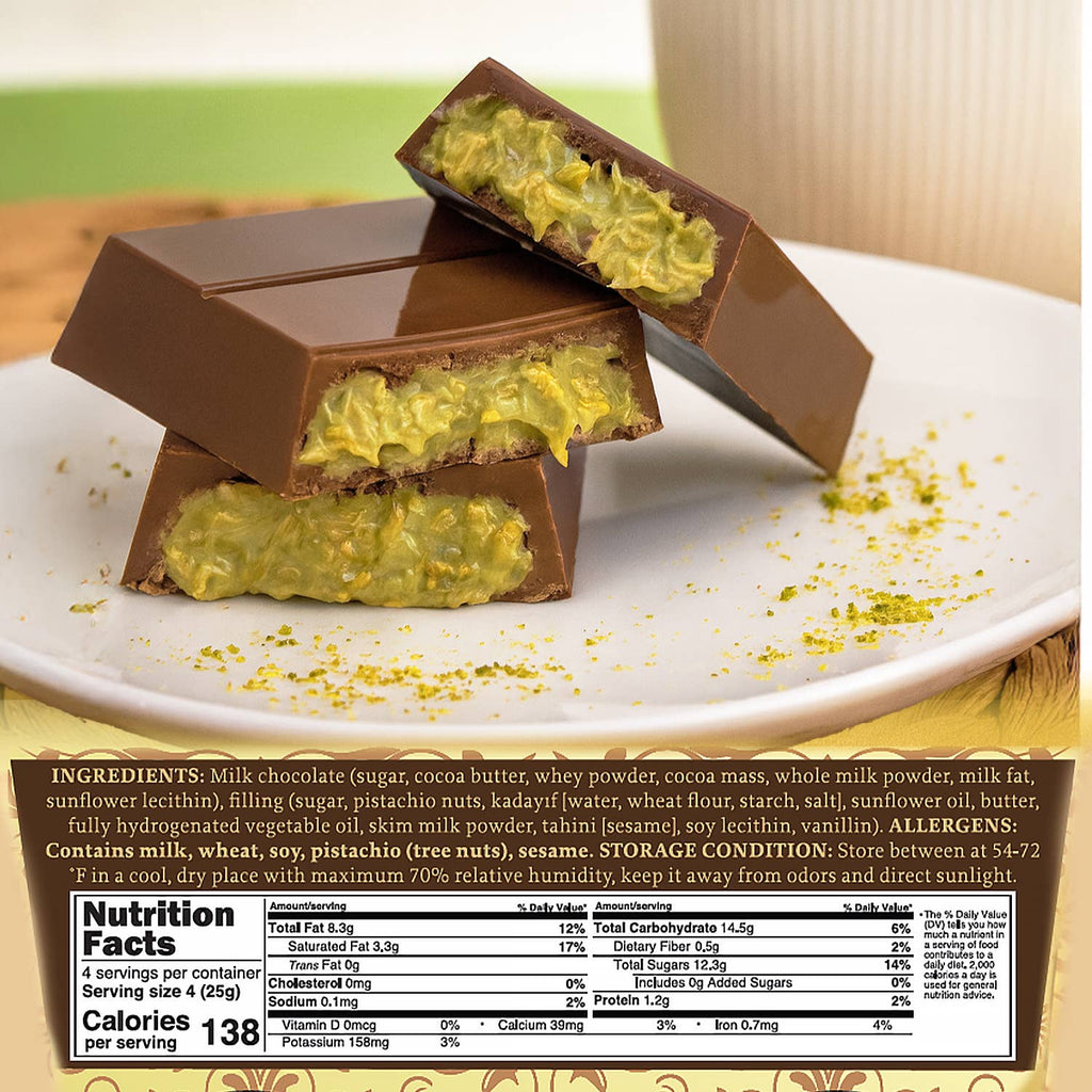 Milk Dubai Chocolate Bar Pistachio & Gift-Ready Pack 3.5 oz