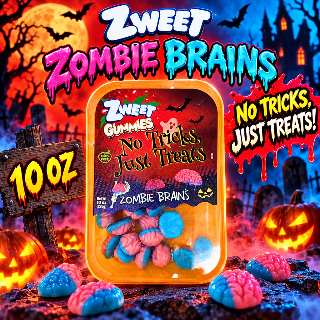 Zombie Brains Gummy Candy 10 oz – Pink & Blue Halloween Candy Treats