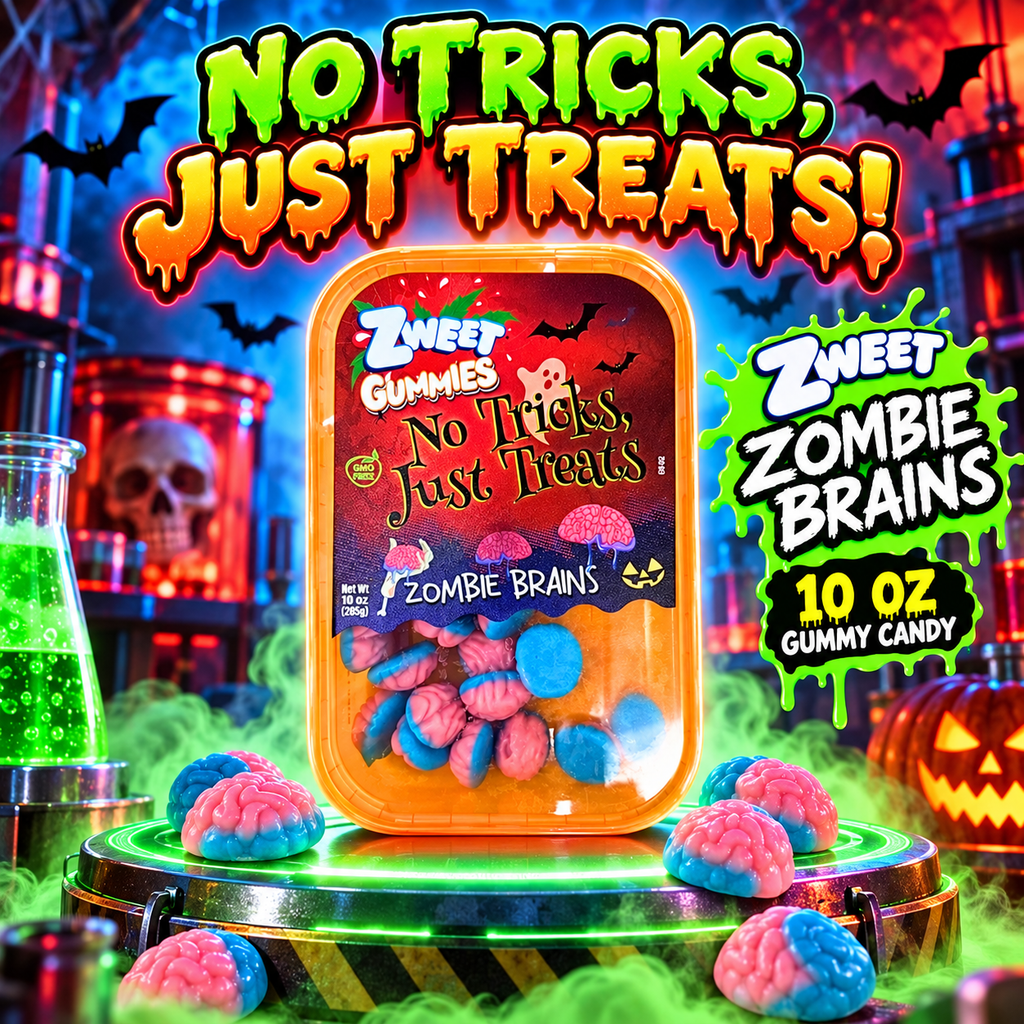 Zombie Brains Gummy Candy 10 oz – Pink & Blue Halloween Candy Treats