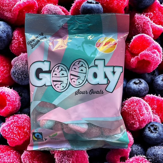 BUBS Godis: Sour Raspberry & Blueberry Goody Ovals