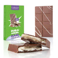 Candy Shack Dubai Angel Hair chocolate bar with milk chocolate, white chocolate drizzle, and vanilla cotton candy