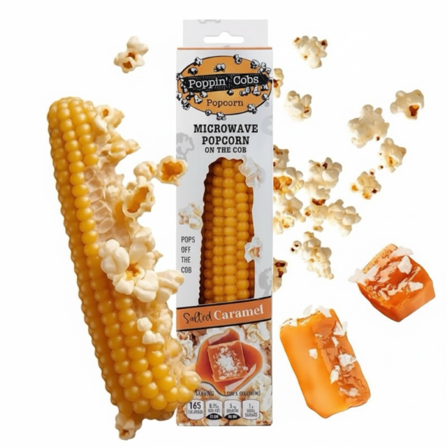 Poppin' Cobs Microwave Popcorn with Buttery Garlic Seasoning