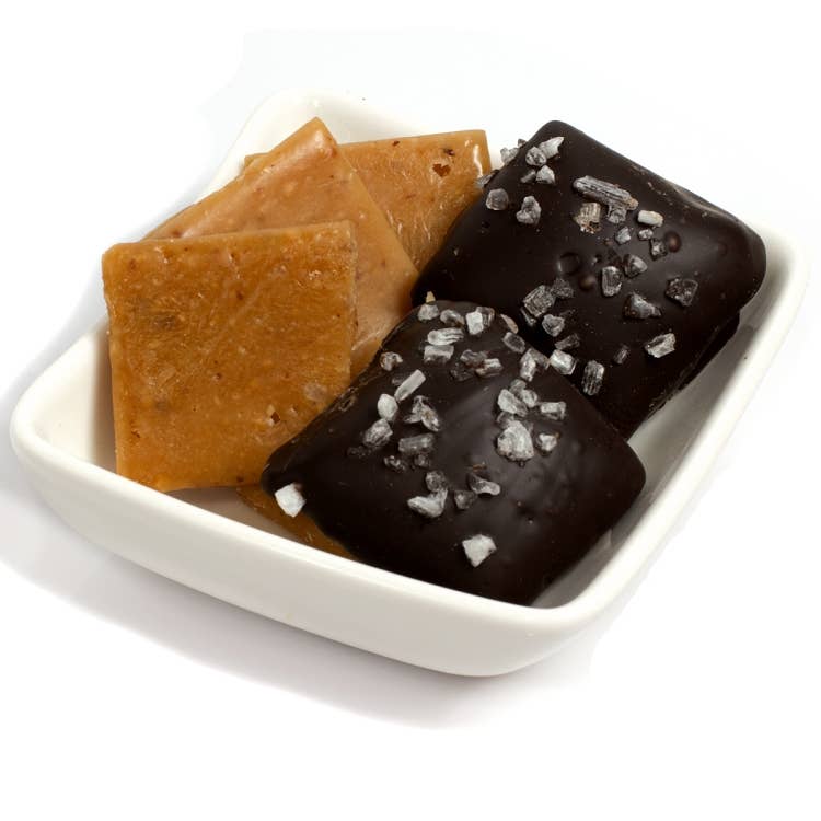 Dark Chocolate Toffee Bites with SeaSalt
