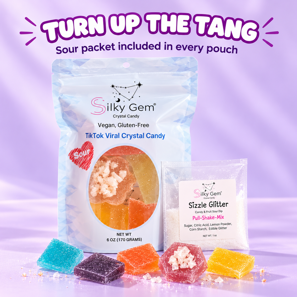 Silky Gem Crystal Candy Sour Bites 6oz
