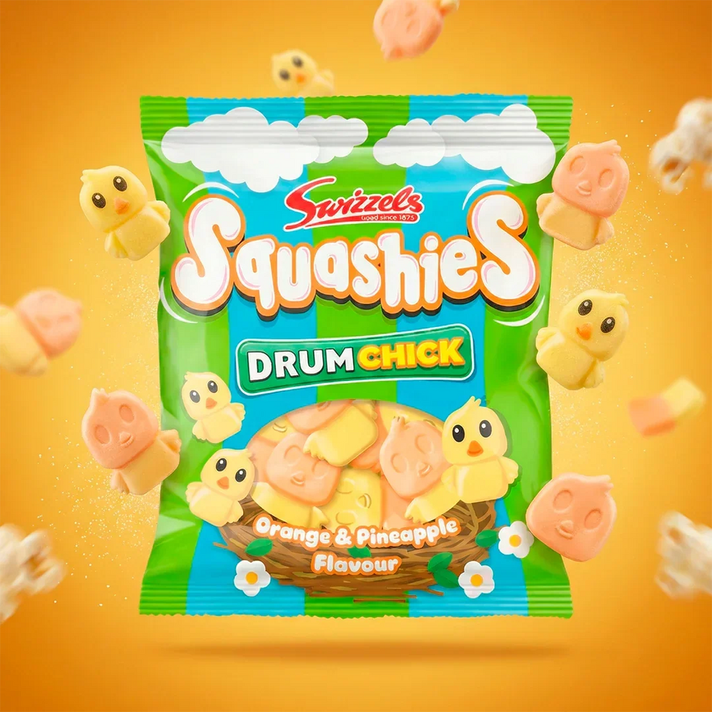 Swizzels Squashie Drum Chick Limited Edition Orange Pineapple