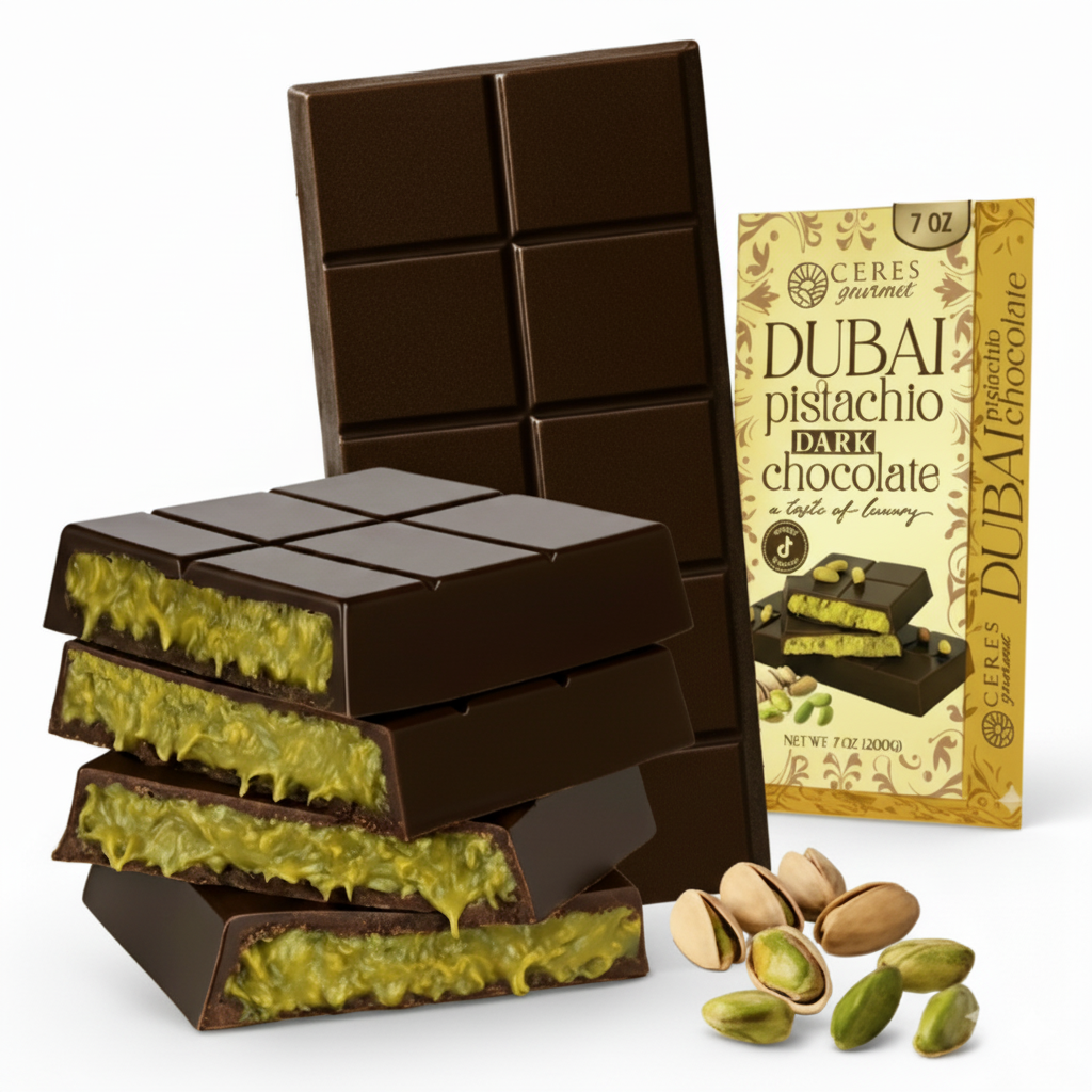 Dark Dubai Chocolate Pistachio Bar & Gift-Ready Pack 7 oz