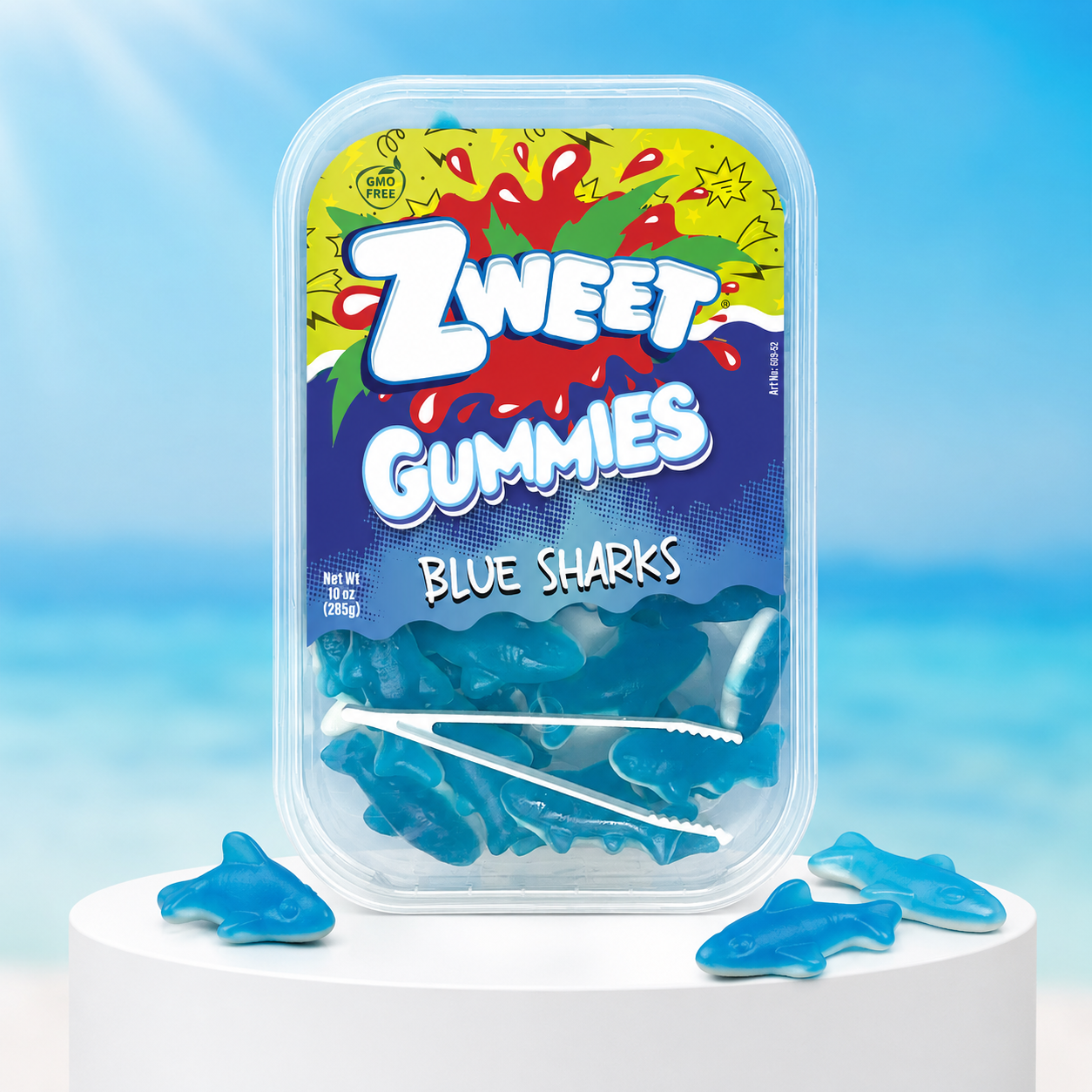 Gummy Blue Sharks | Zweet | With Tongs for Sharing
