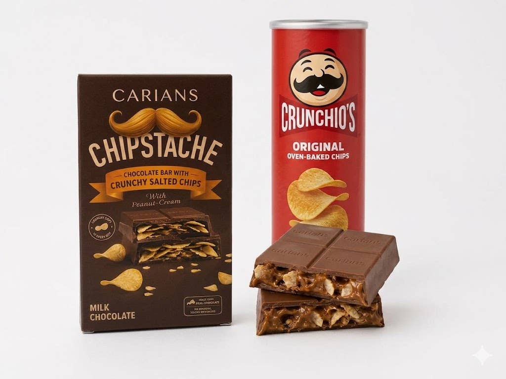 Chipstache Pringles Chips Chocolate Bar