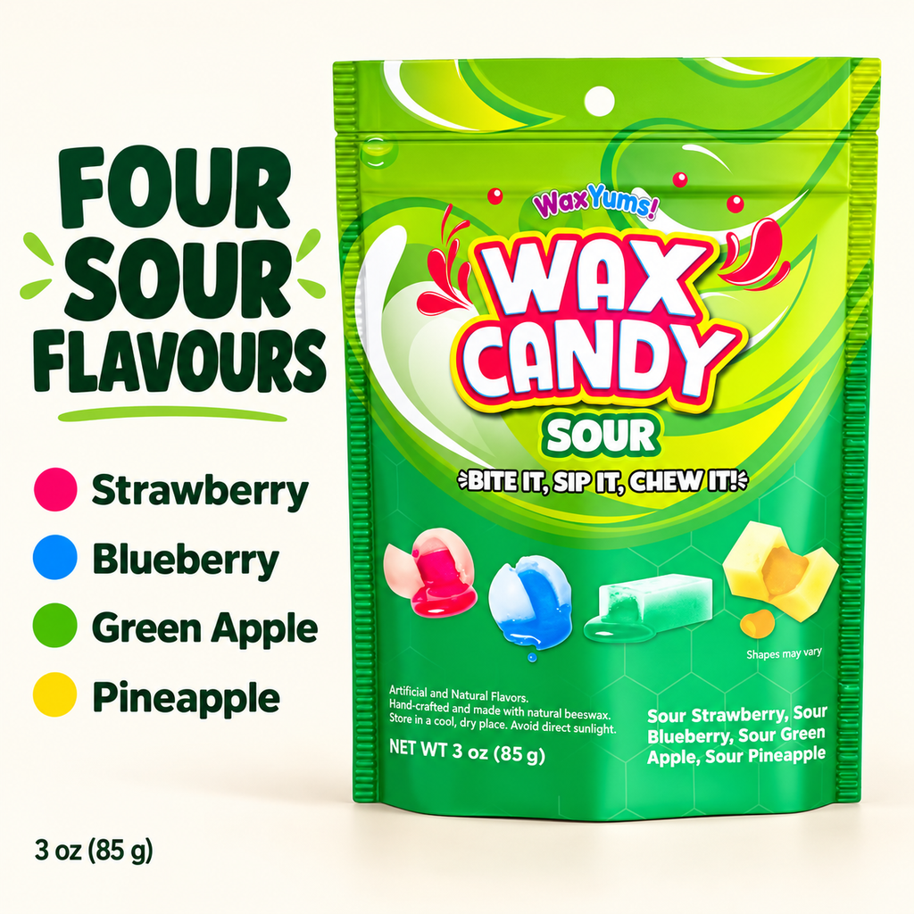 WaxYums! Chewy Gushing Sour Wax Candy Bag