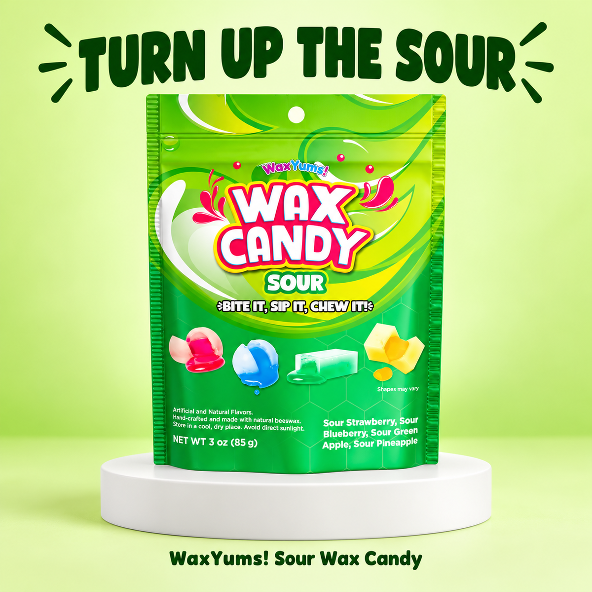 WaxYums! Chewy Gushing Sour Wax Candy Bag