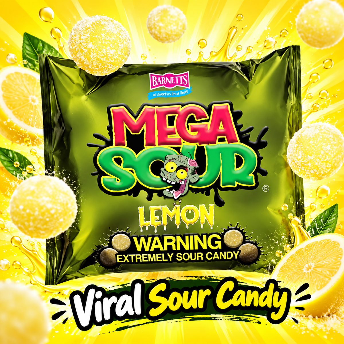 Barnetts Mega Sour Lemon