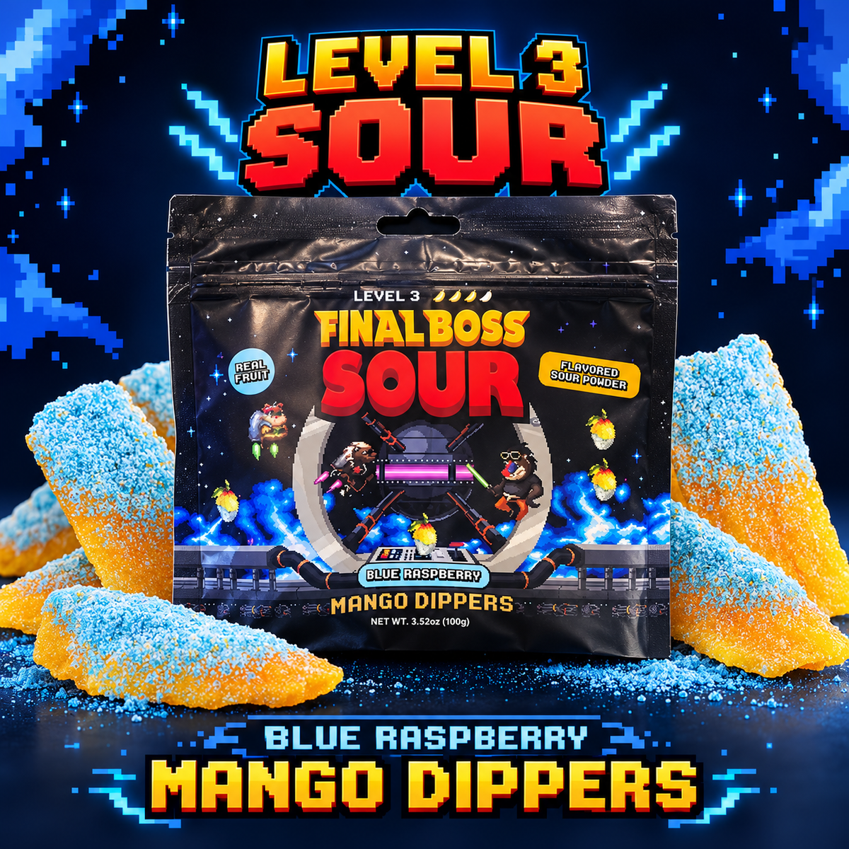 Sour Blue Raspberry Mango Dippers
