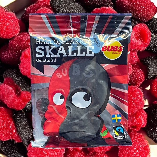 BUBS Godis: Raspberry Liquorice Skull Candy