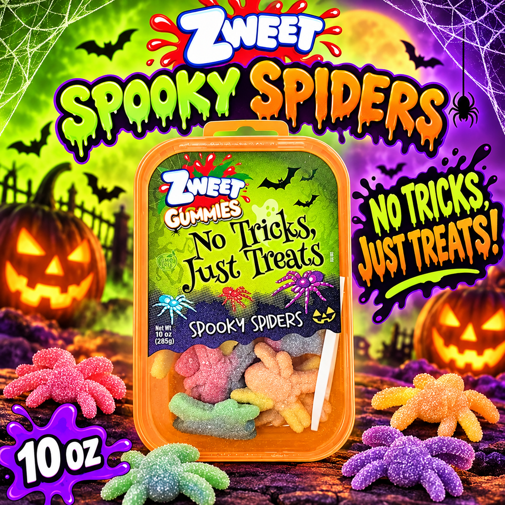 Spooky Spiders Gummy Candy 10 oz – Colorful Sugar-Coated Halloween Treats