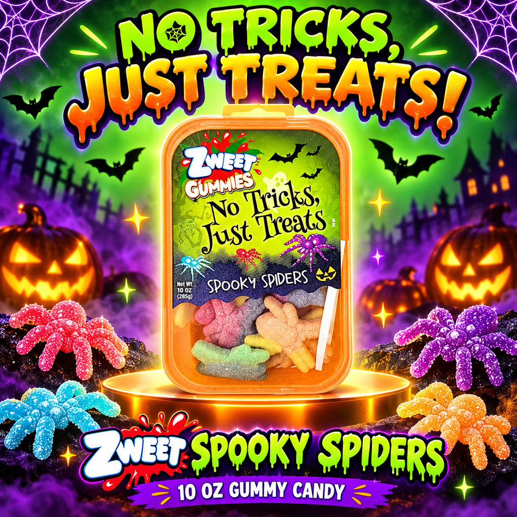 Spooky Spiders Gummy Candy 10 oz – Colorful Sugar-Coated Halloween Treats